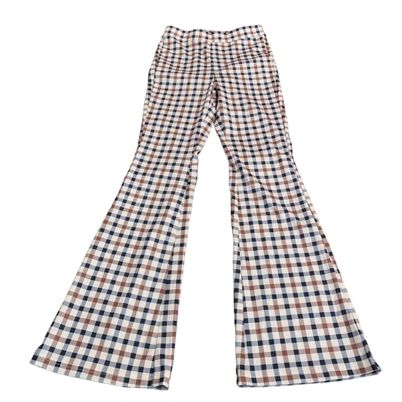 HALARA Pants - NWT NEW Halara High Waist Plaid Flare Casual Stretch Pants Size XS